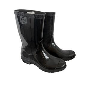UGG Girls Raana black mid calf rain boots.  Waterproof.  Size 4.